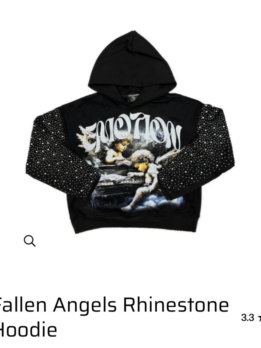 Mixed Emotions Fallen Angels Rhinestone Hoodie